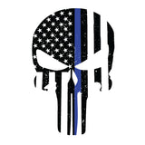 Skull Thin Blue Line-Red Line-Green Line Sticker