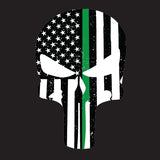 Skull Thin Blue Line-Red Line-Green Line Sticker