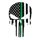 Skull Thin Blue Line-Red Line-Green Line Sticker